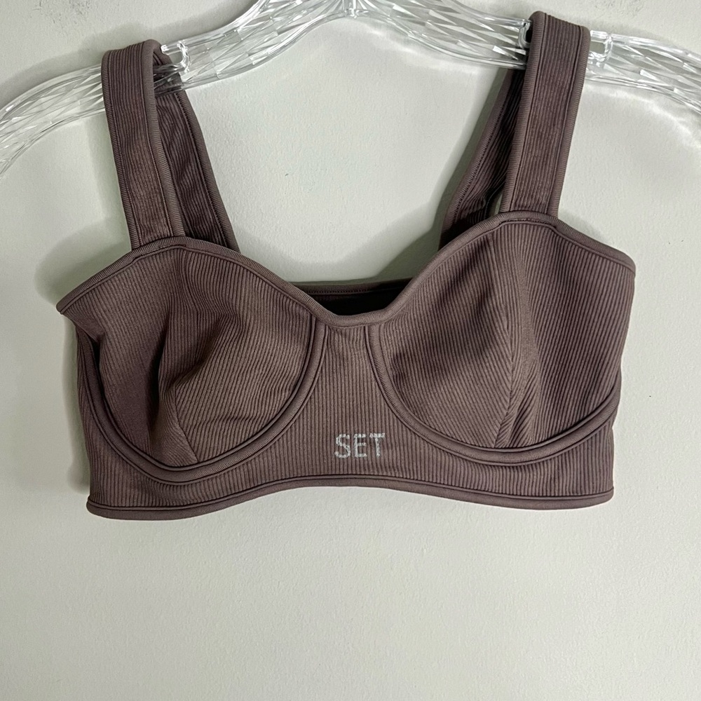 SET Active Mauve Brown Sports Bra - Picture 2 of 5